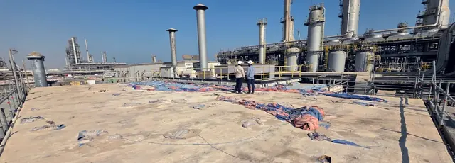 Site works across a live refinery